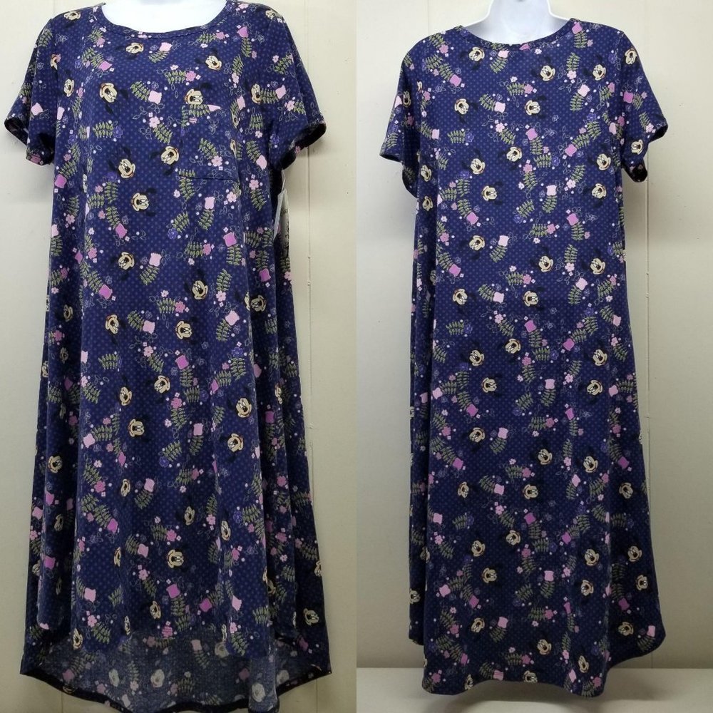 LuLaRoe M Minnie Mouse Dress Hi Low‎ Swing Hem Purp